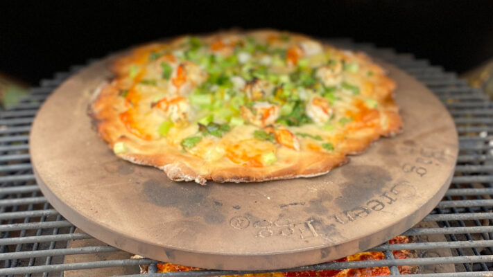 Gluten-Free Shrimp Pizza with Roasted Lemon, Scallions, and Cilantro Recipe