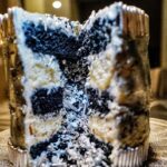 Layered cake with black and white