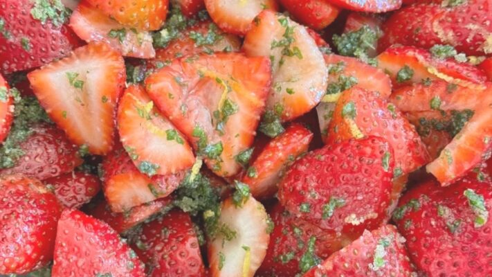 Macerated Strawberries with Basil Sugar Recipe