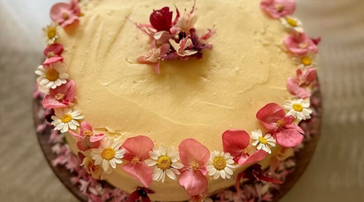 Gluten-Free Vanilla Rose Garden Party Cake