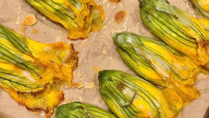 Gluten-Free Baked Stuffed Squash Blossoms (Fior di Zucca Ripieni) Fiori di zucca ripieni al forno senza glutine