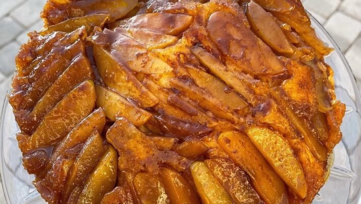 Gluten-Free Salted Caramel Apple Upside Down Cake