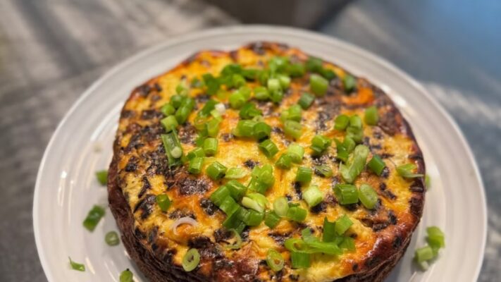 Gluten-Free Tater Tot Breakfast Quiche or Hash Brown Crusted Bacon and Cheddar Quiche
