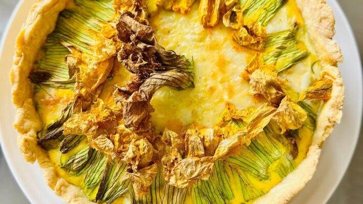 Gluten-Free Squash Blossom Quiche
