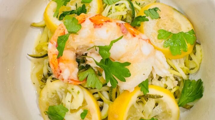 Lobster Scampi with Zucchini Noodles (Zoodles)
