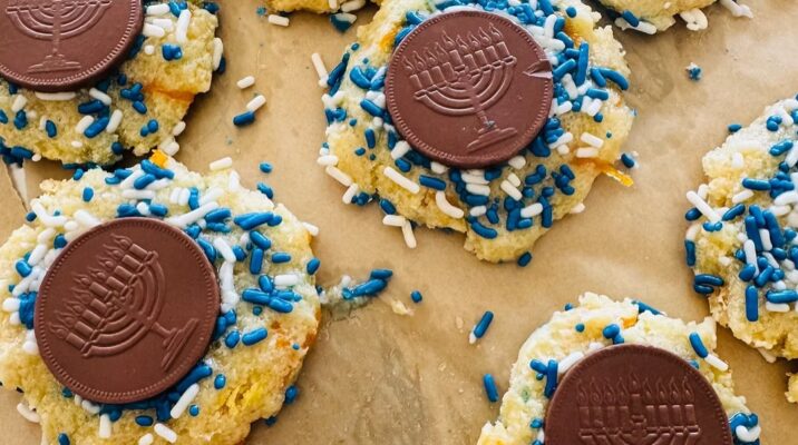 Gluten-Free Gelt Thumbprints Cookies with Sprinkles All-Purpose Flour