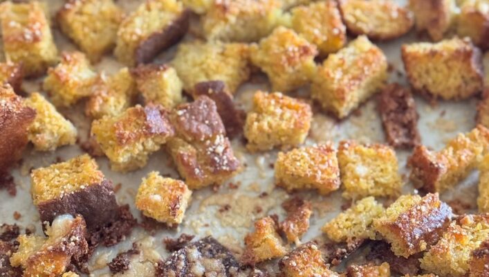 Gluten-Free Buttermilk Cornbread Croutons