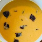 Creamy Maple Sweet Potato Soup with Candied Bacon
