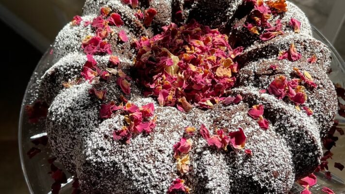 Gluten-Free Chocolate Raspberry Chipotle Bundt Cake