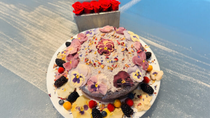 Gluten-Free Lemon Chiffon Cake with Blueberry-Coriander Buttercream Recipe