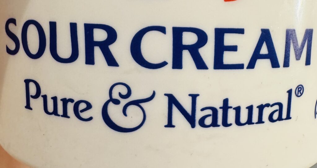 Sour cream container label design