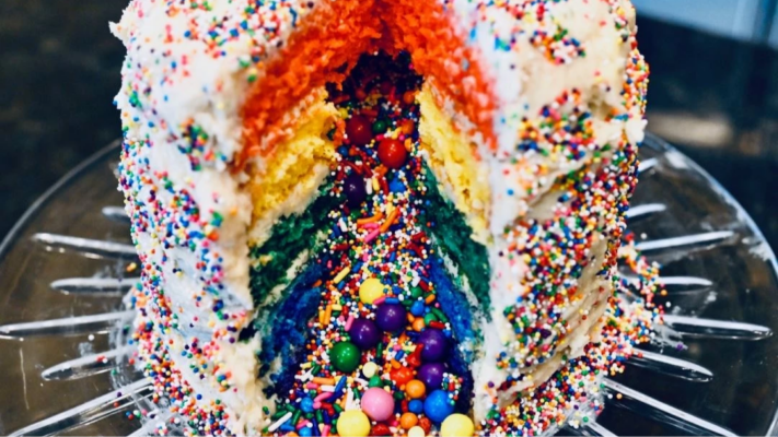 Gluten-Free Exploding Rainbow Cake Recipe